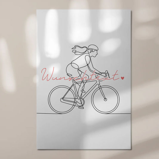 Lineart Fotoboard Magnet Wandbild Radfahren Geschenk Tochter & Schwester 1