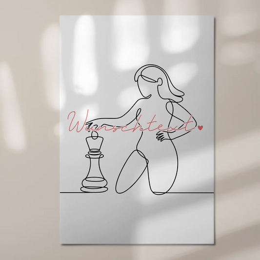 Lineart Fotoboard Magnet Wandbild Schach Geschenk Tochter & Schwester 1