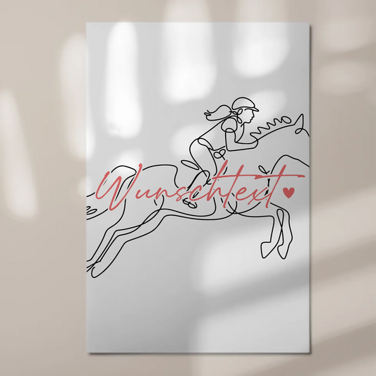 Personalisiertes Fotoboard Magnetisch Lineart Reitsport Geschenk Tochter & Schwester 1