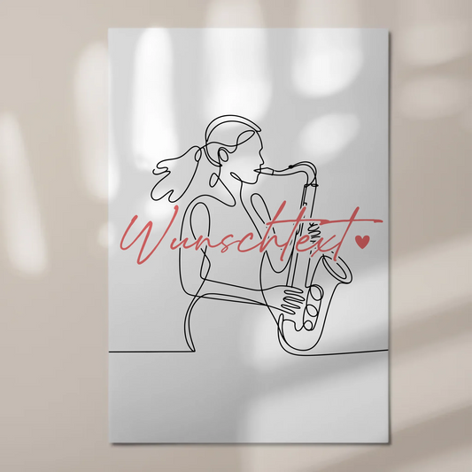 Lineart Fotoboard Magnetisch Personalisiert Saxophon Geschenk Tochter & Schwester 1