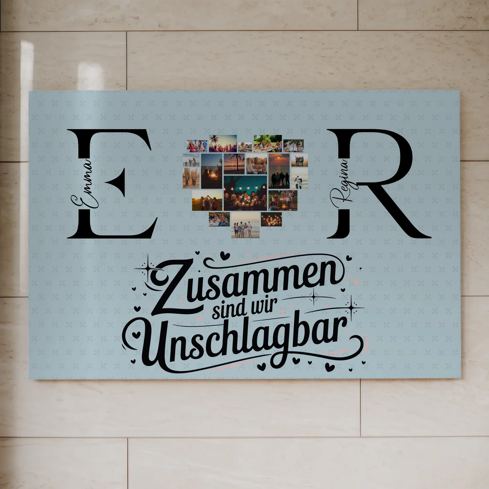 Magnet Fotoboard Geschenk Personalisiert mit Fotos Initialien und Namen Personalisiert 1