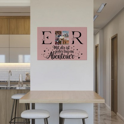 Paar Magnet Fotoboard für Schatz mit Initialien Namen und Fotos Geschenk 2