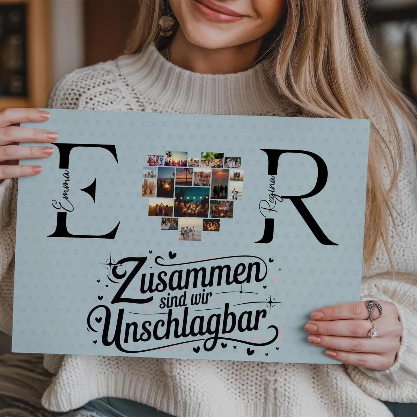 Magnet Fotoboard Geschenk Personalisiert mit Fotos Initialien und Namen Personalisiert 3