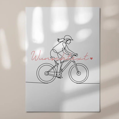 Personalisiertes Fotoboard Magnetisch Lineart Mountainbiken Geschenk Tochter & Schwester 7