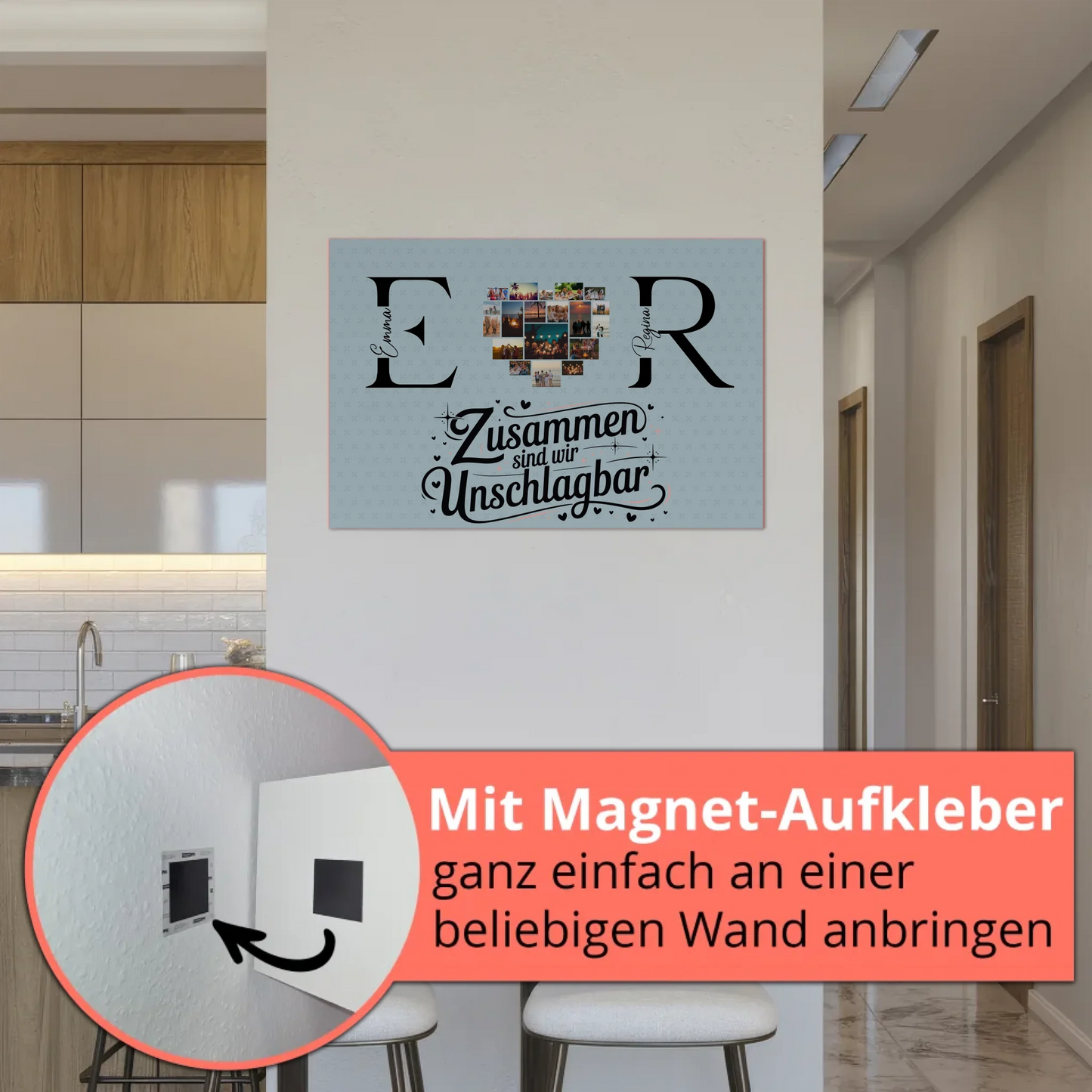Magnet Fotoboard Geschenk Personalisiert mit Fotos Initialien und Namen Personalisiert 5