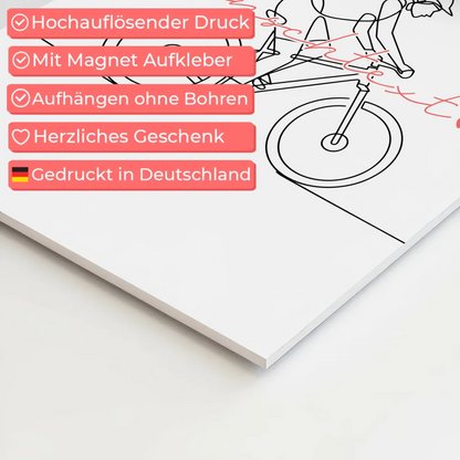 Personalisiertes Fotoboard Magnetisch Lineart Mountainbiken Geschenk Tochter & Schwester 10