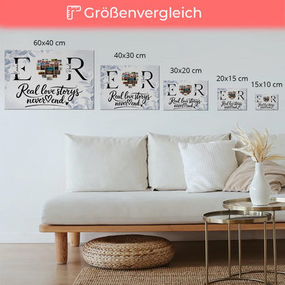 Magnet Fotoboard personalisiert Mit Namen Initialien und Fotos Real Love Storys Never End 6