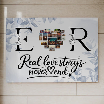 Magnet Fotoboard personalisiert Mit Namen Initialien und Fotos Real Love Storys Never End 7