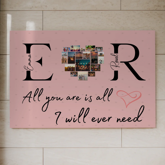 Paar Magnet Fotoboard für Schatz Mit Initialien Namen und Fotos All You Are Is All I Will Ever Need 1