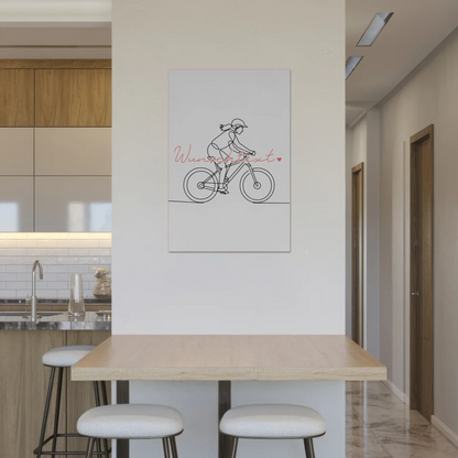 Personalisiertes Fotoboard Magnetisch Lineart Mountainbiken Geschenk Tochter & Schwester