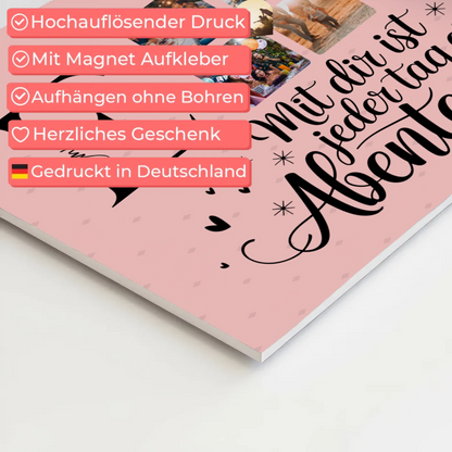 Paar Magnet Fotoboard für Schatz mit Initialien Namen und Fotos Geschenk 10