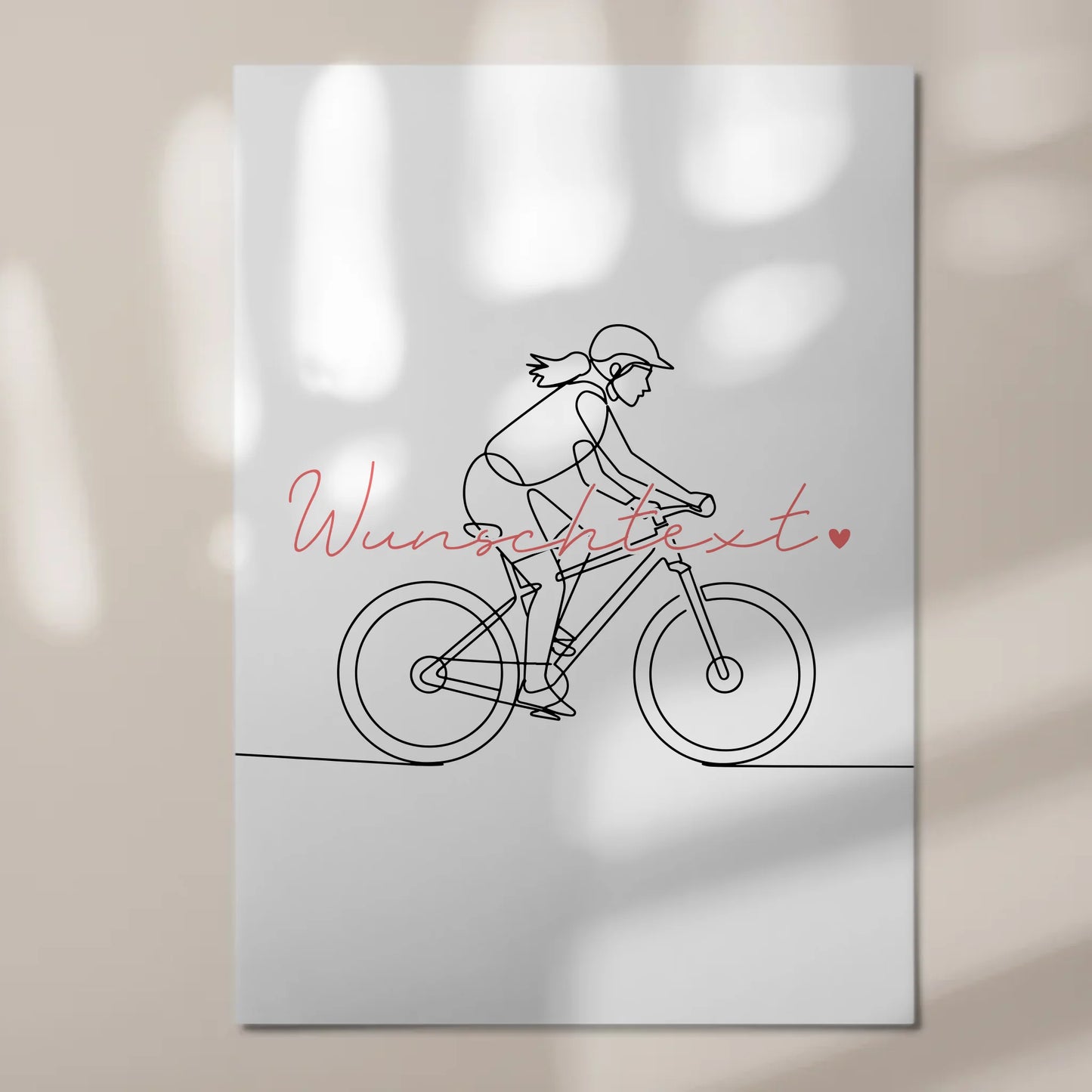 Personalisiertes Fotoboard Magnetisch Lineart Mountainbiken Geschenk Tochter & Schwester