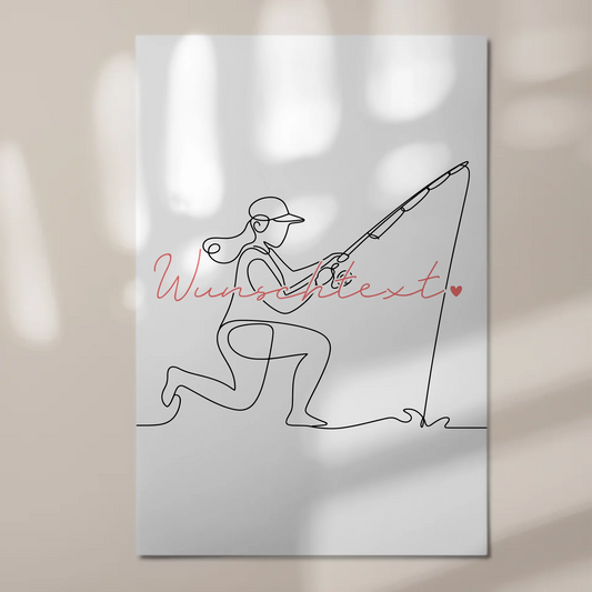 Personalisiertes Fotoboard Magnetisch Lineart Angeln Geschenk Tochter & Schwester 1