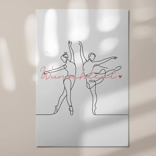 Lineart Fotoboard Magnetisch Personalisiert Ballett Geschenk Tochter & Schwester 1