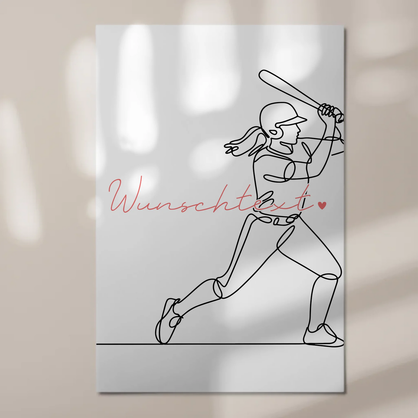 Personalisiertes Fotoboard Magnetisch Lineart Baseball Geschenk Tochter & Schwester 1