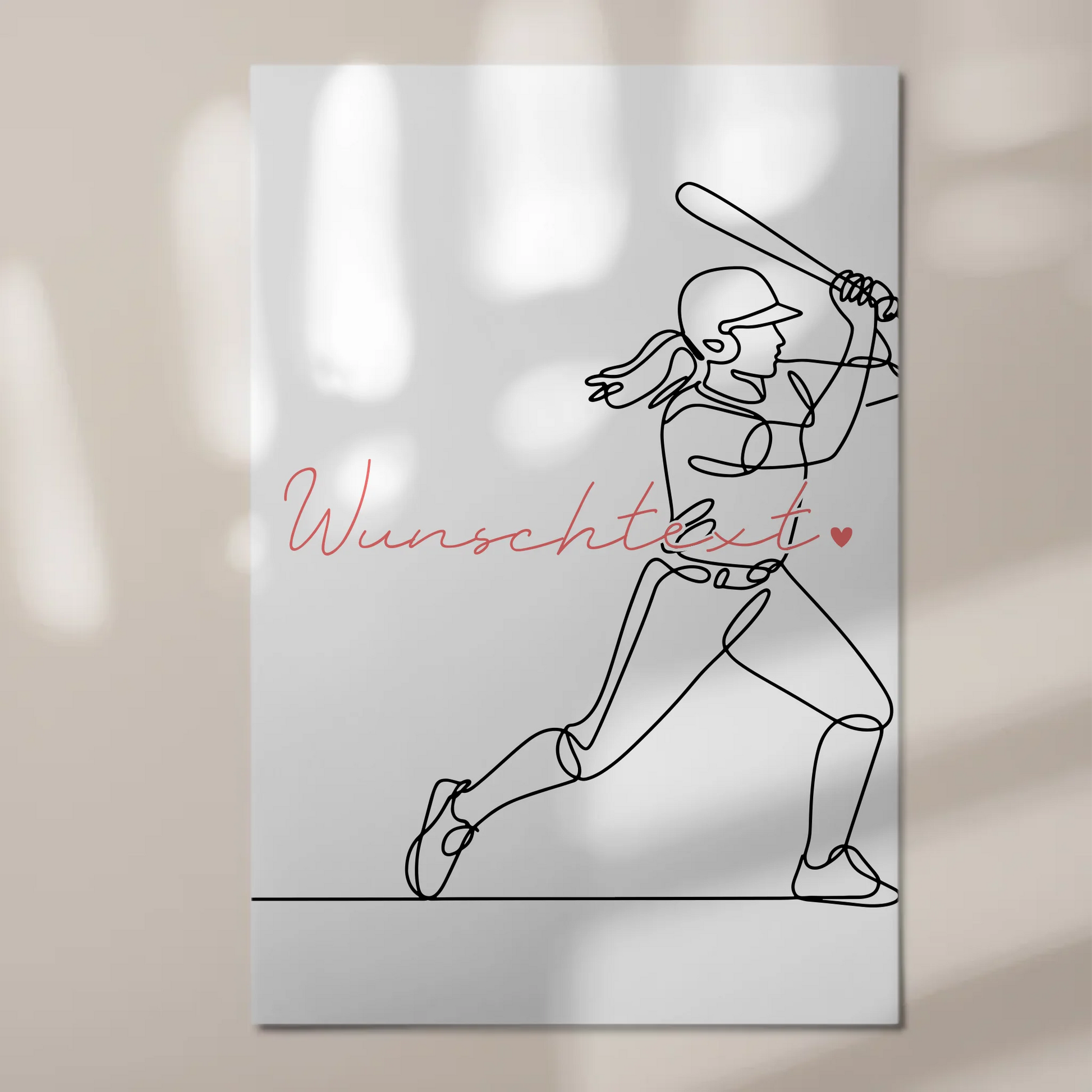 Personalisiertes Fotoboard Magnetisch Lineart Baseball Geschenk Tochter & Schwester 1