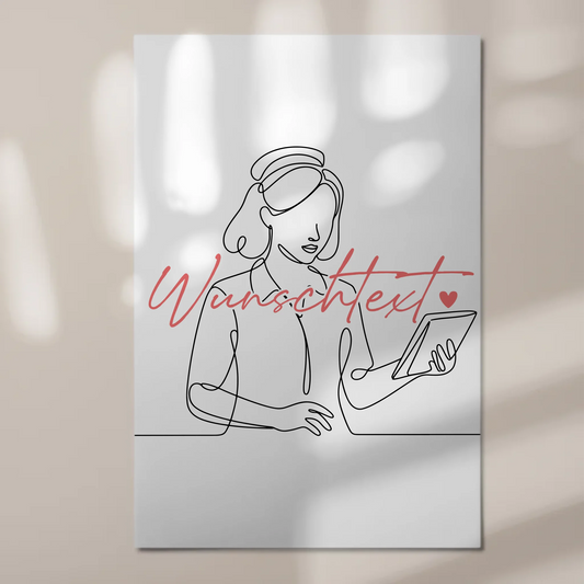 Lineart Fotoboard Magnet Wandbild Bankkaufmann Geschenk Tochter & Schwester 1