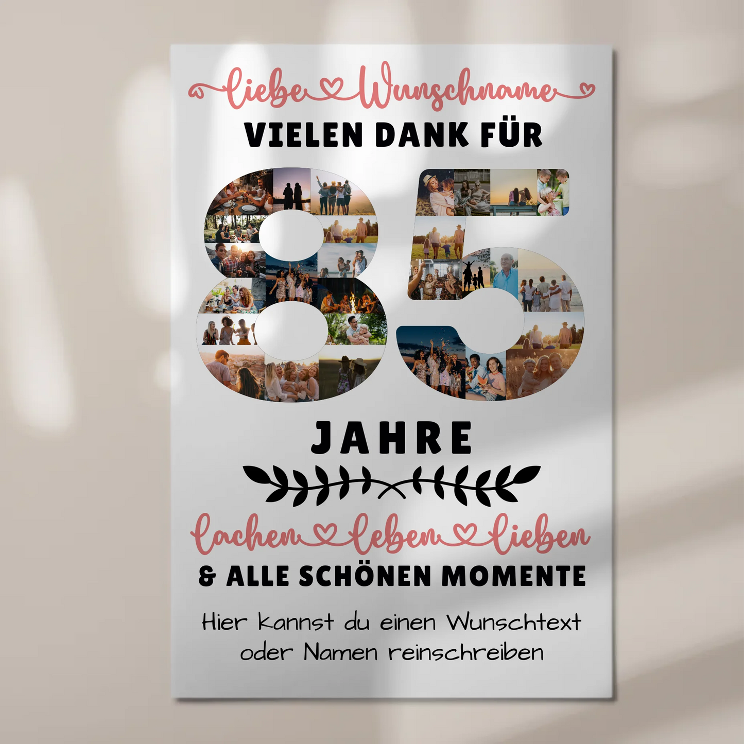 Personalisiertes Fotoboard Magnet Poster 85 Geburtstag Für Opa Oma Mama & Papa 1