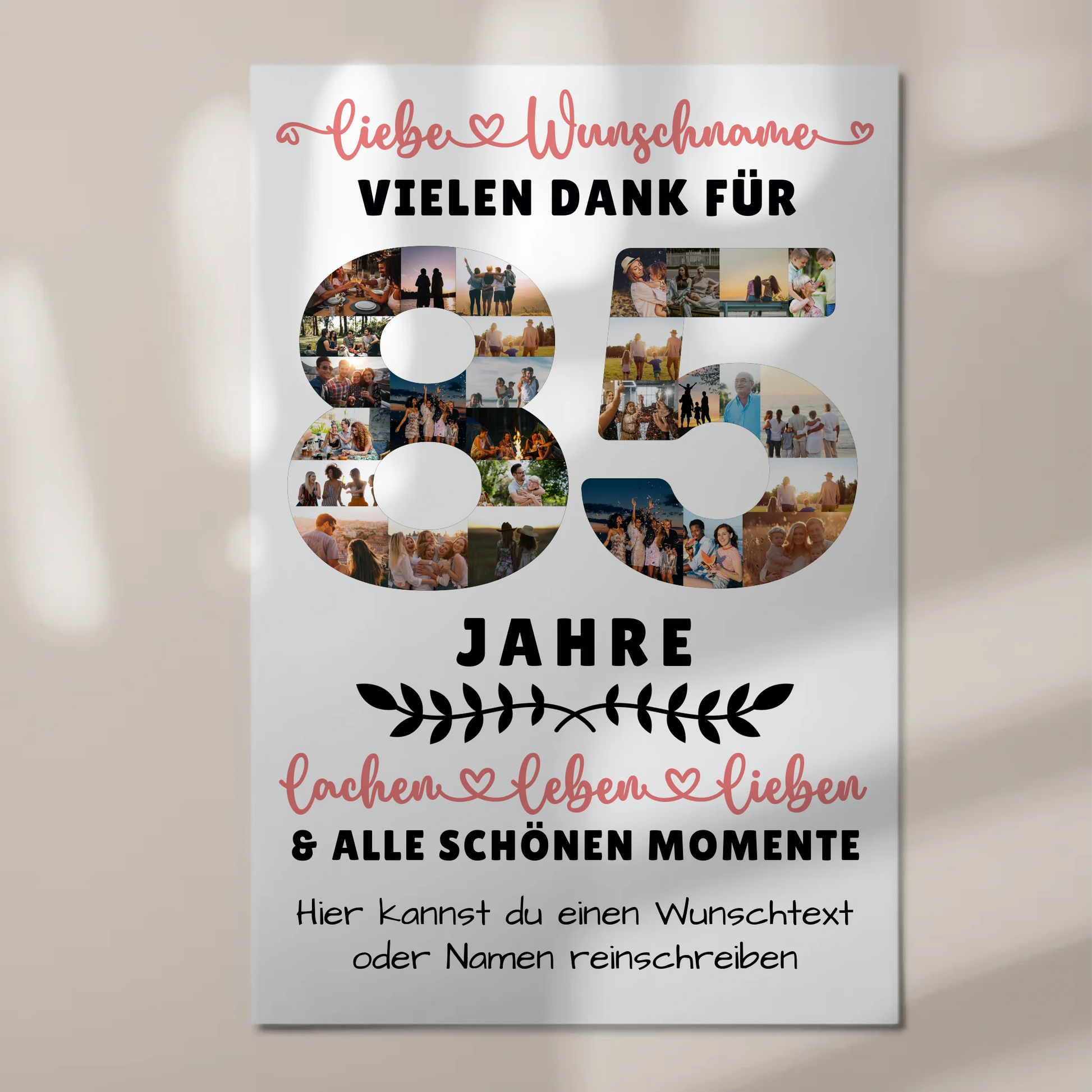 Personalisiertes Fotoboard Magnet Poster 85 Geburtstag Für Opa Oma Mama & Papa 1