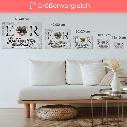 Magnet Fotoboard personalisiert Mit Namen Initialien und Fotos Real Love Storys Never End