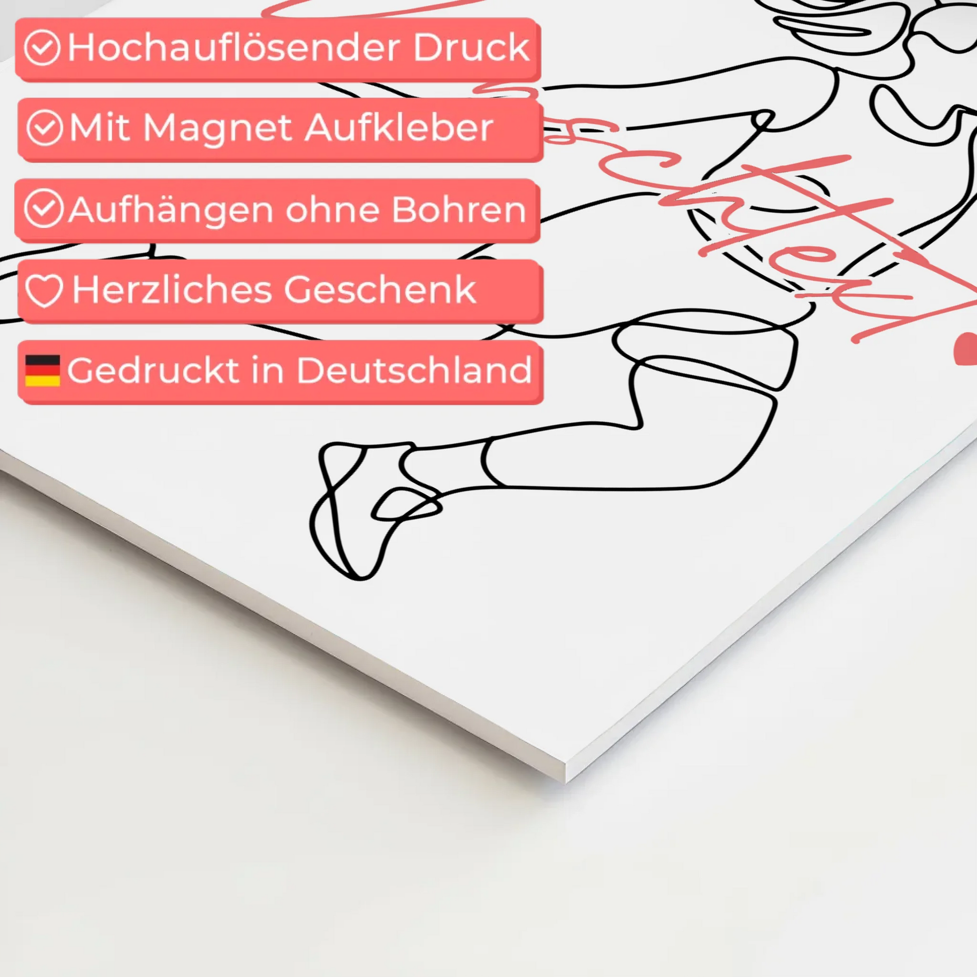 Lineart Fotoboard Magnetisch Personalisiert Basketball Geschenk Tochter & Schwester 4