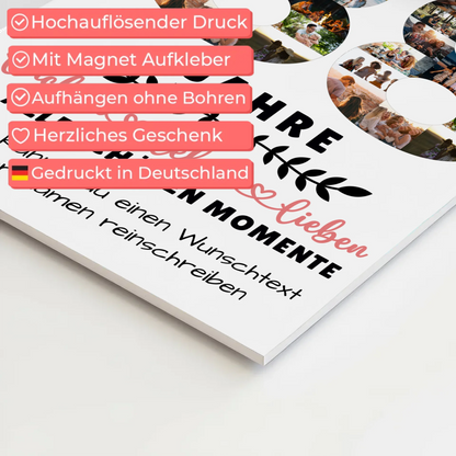 Personalisiertes Fotoboard Magnet Wandbild 88 Geburtstag Für Oma Opa Mama & Papa 4