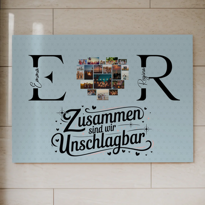 Magnet Fotoboard Geschenk Personalisiert mit Fotos Initialien und Namen Personalisiert