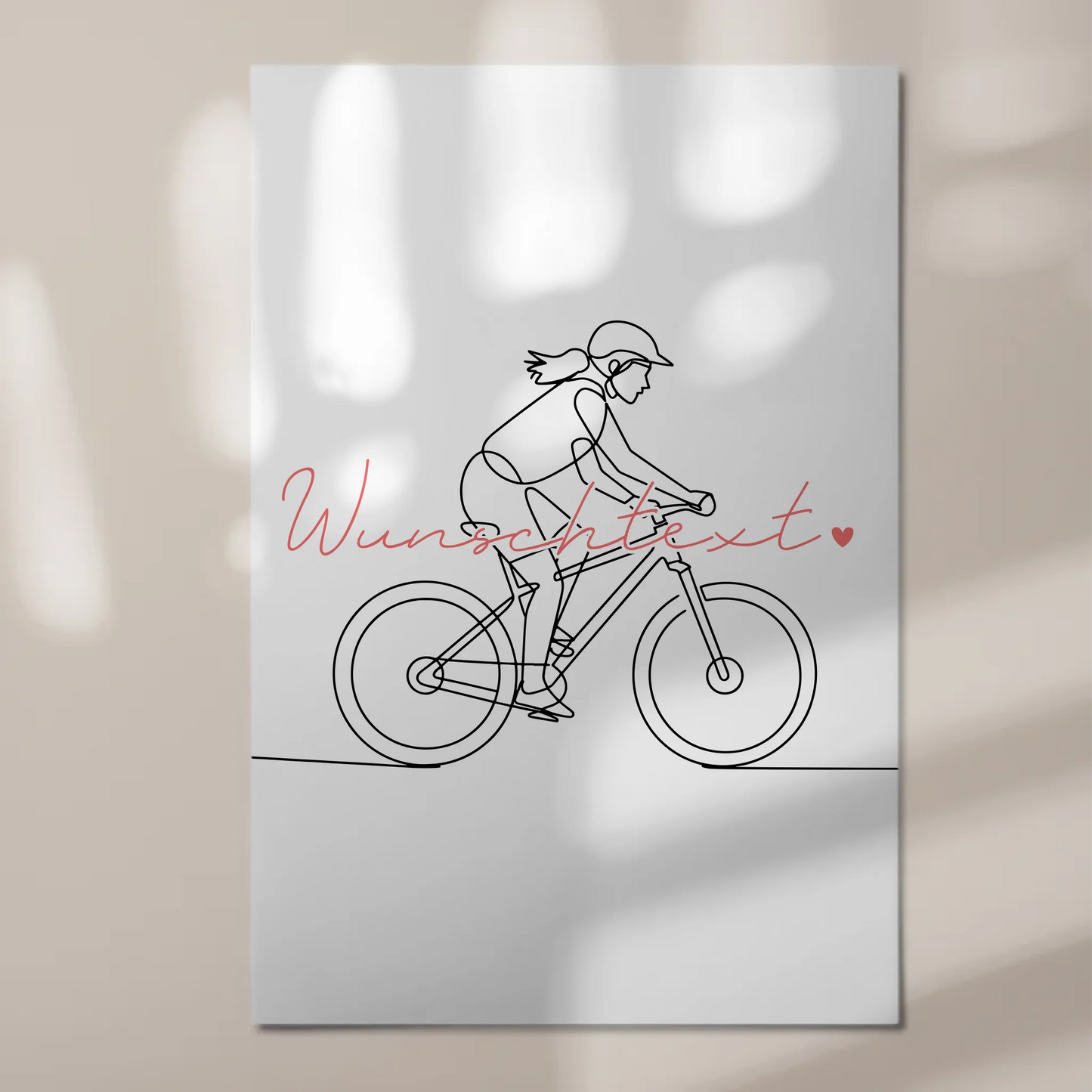 Personalisiertes Fotoboard Magnetisch Lineart Mountainbiken Geschenk Tochter & Schwester
