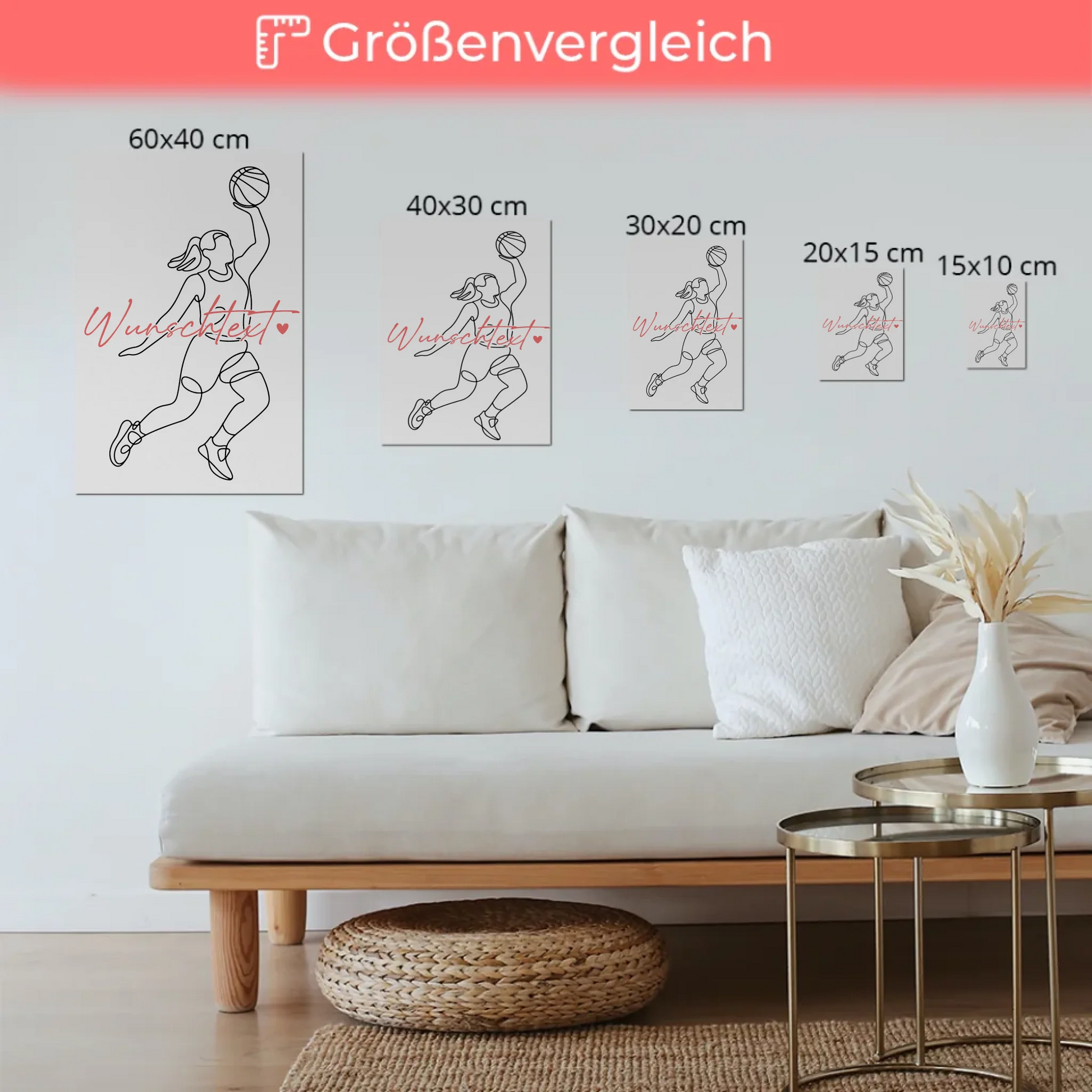 Lineart Fotoboard Magnetisch Personalisiert Basketball Geschenk Tochter & Schwester 6
