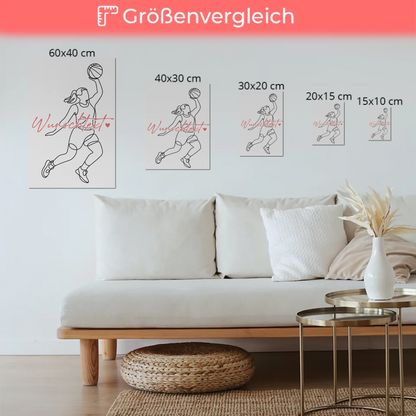 Lineart Fotoboard Magnetisch Personalisiert Basketball Geschenk Tochter & Schwester 6