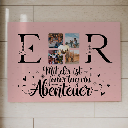 Paar Magnet Fotoboard für Schatz mit Initialien Namen und Fotos Geschenk