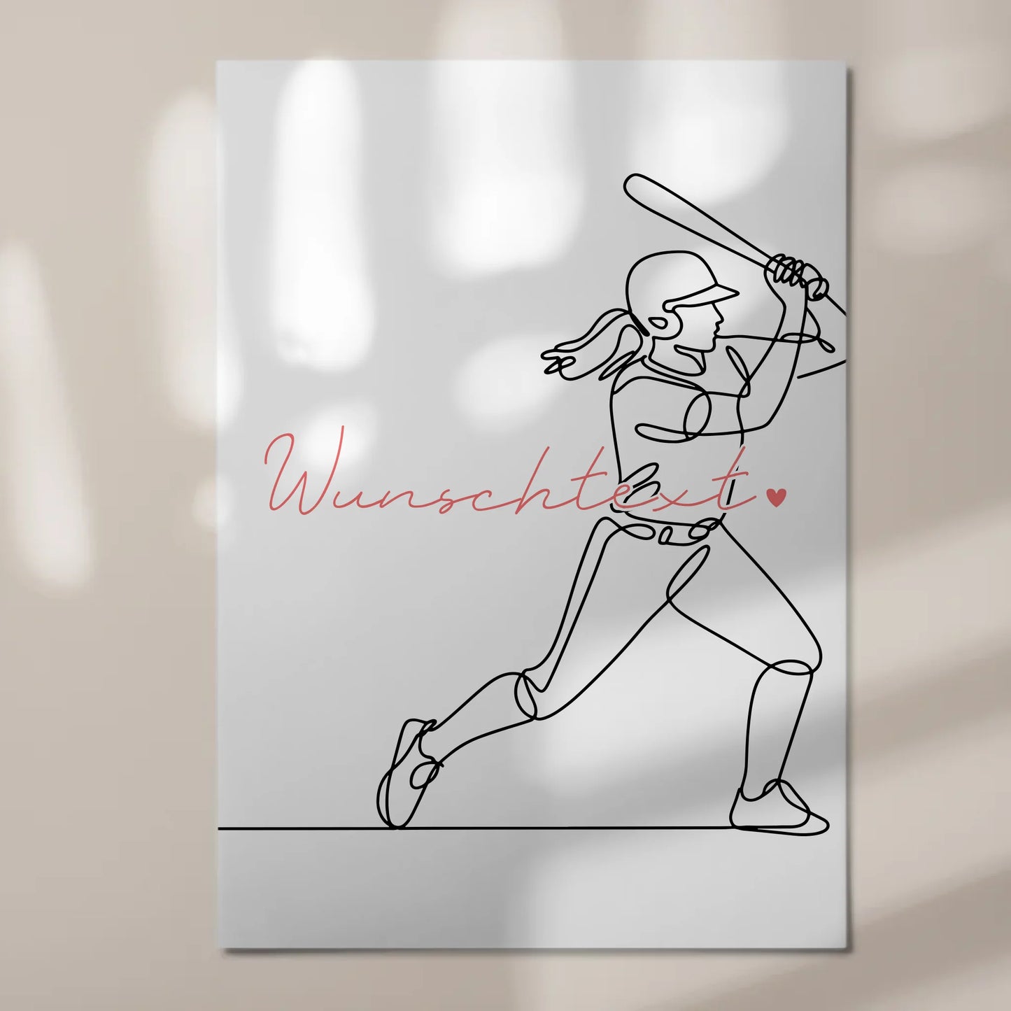 Personalisiertes Fotoboard Magnetisch Lineart Baseball Geschenk Tochter & Schwester 7