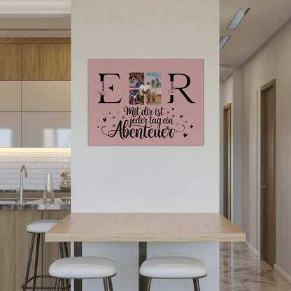 Paar Magnet Fotoboard für Schatz mit Initialien Namen und Fotos Geschenk