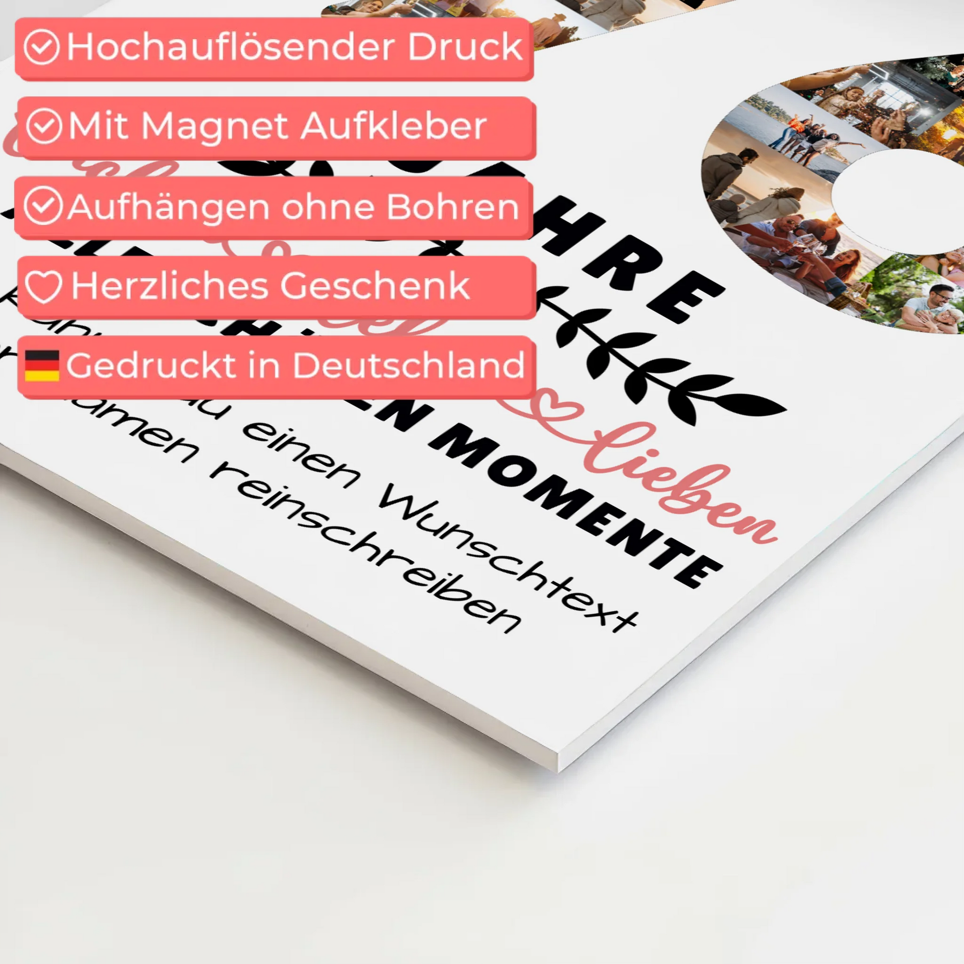 Personalisiertes Fotoboard Magnet Wandbild 76 Geburtstag Für Papa Mama Oma & Opa 4