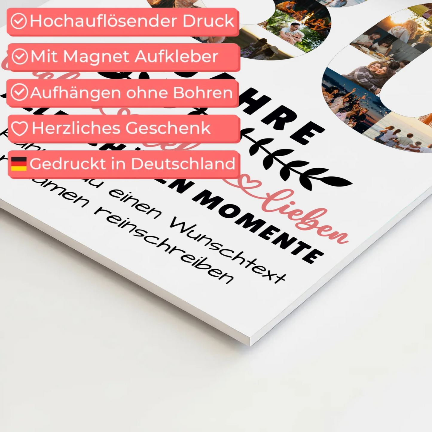 Personalisiertes Magnet Fotoboard 80 Geburtstag Für Oma Opa Mama & Papa 4