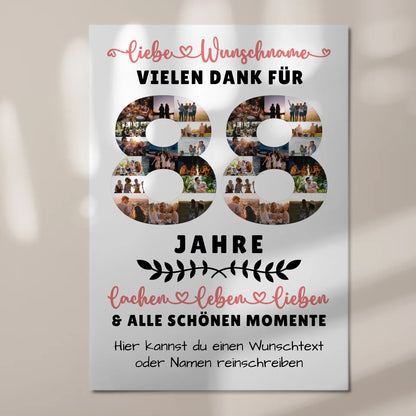 Personalisiertes Fotoboard Magnet Wandbild 88 Geburtstag Für Oma Opa Mama & Papa 7
