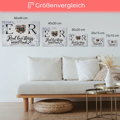Magnet Fotoboard personalisiert Mit Namen Initialien und Fotos Real Love Storys Never End