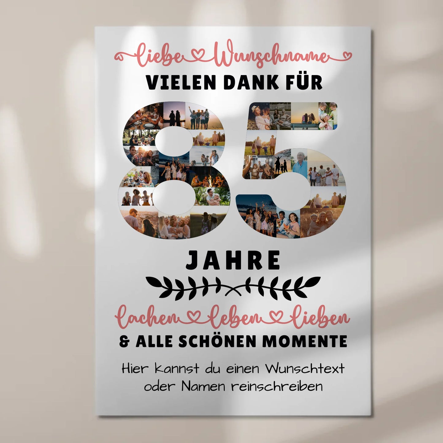 Personalisiertes Fotoboard Magnet Poster 85 Geburtstag Für Opa Oma Mama & Papa 7