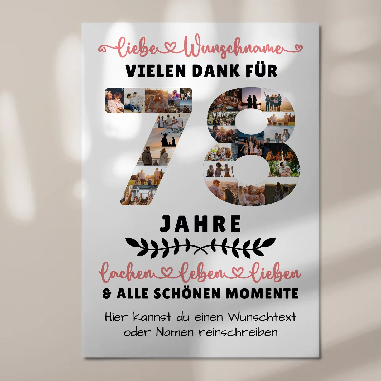 Personalisiertes Fotoboard Magnetisch 78 Geburtstag Für Papa Mama Oma & Opa 7