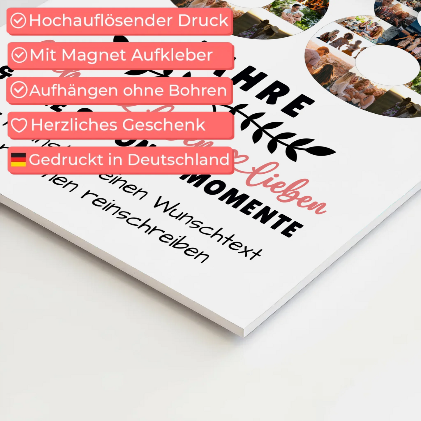 Personalisiertes Fotoboard Magnet Wandbild 88 Geburtstag Für Oma Opa Mama & Papa 10