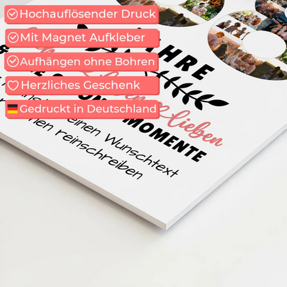 Personalisiertes Fotoboard Magnet Wandbild 88 Geburtstag Für Oma Opa Mama & Papa 10