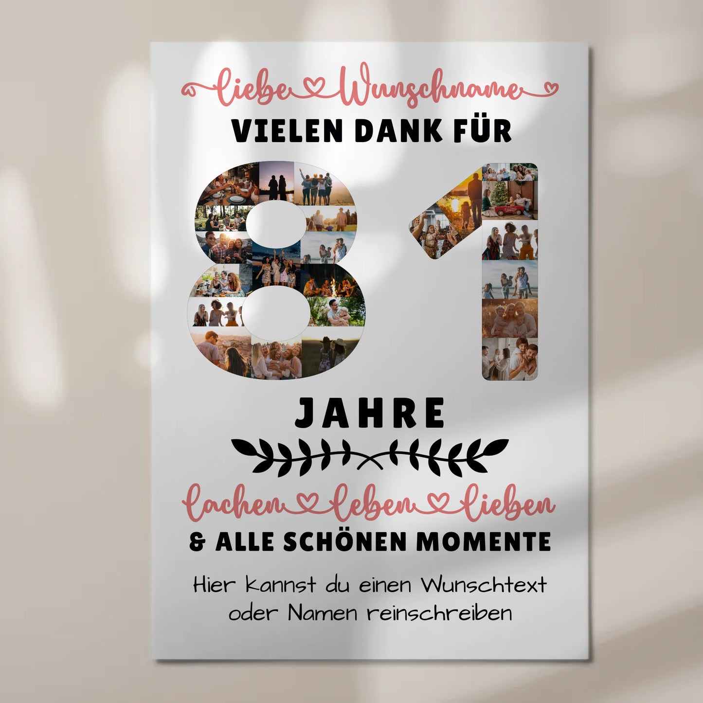 Personalisiertes Fotoboard Magnet Wandbild 81 Geburtstag Für Opa Oma Mama & Papa 7