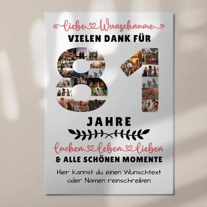 Personalisiertes Fotoboard Magnet Wandbild 81 Geburtstag Für Opa Oma Mama & Papa 7