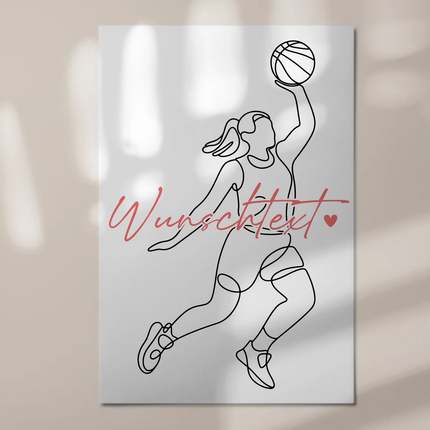 Lineart Fotoboard Magnetisch Personalisiert Basketball Geschenk Tochter & Schwester