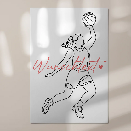 Lineart Fotoboard Magnetisch Personalisiert Basketball Geschenk Tochter & Schwester