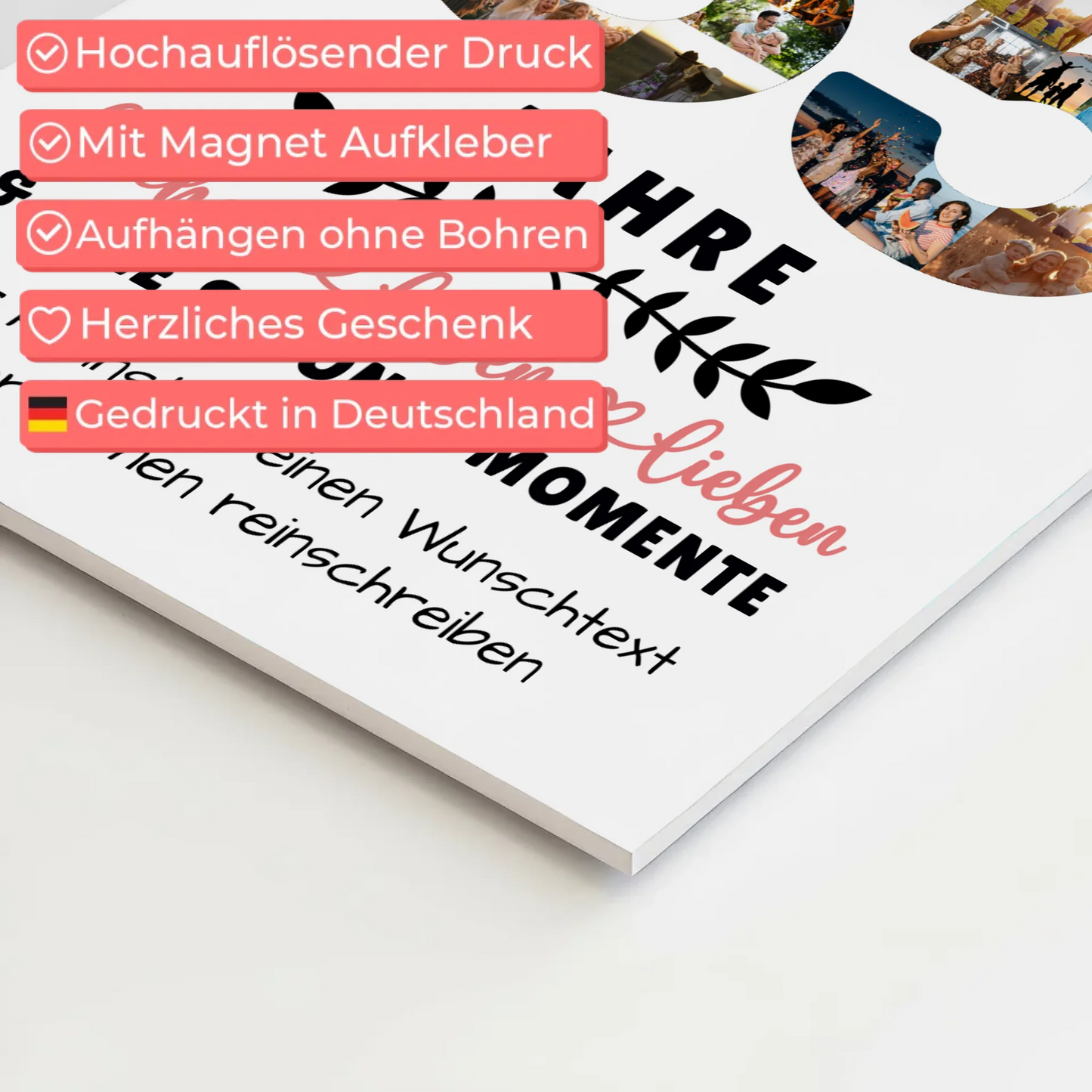 Personalisiertes Fotoboard Magnet Poster 85 Geburtstag Für Opa Oma Mama & Papa 10