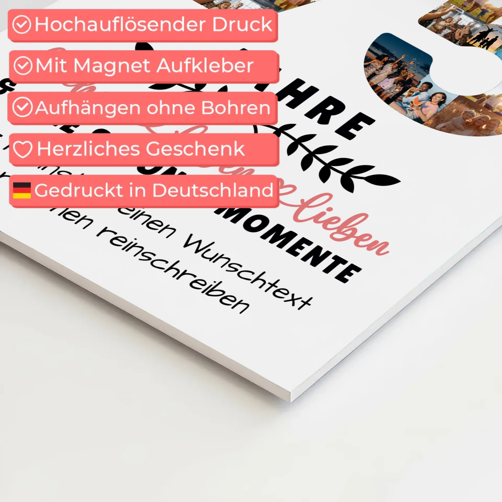 Personalisiertes Fotoboard Magnet Wandbild 75 Geburtstag Für Mama Papa Oma & Opa 10