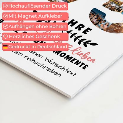 Personalisiertes Fotoboard Magnet Wandbild 75 Geburtstag Für Mama Papa Oma & Opa 10