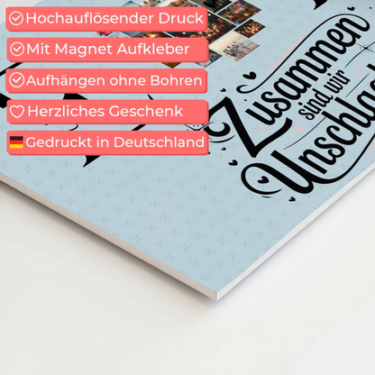 Magnet Fotoboard Geschenk Personalisiert mit Fotos Initialien und Namen Personalisiert