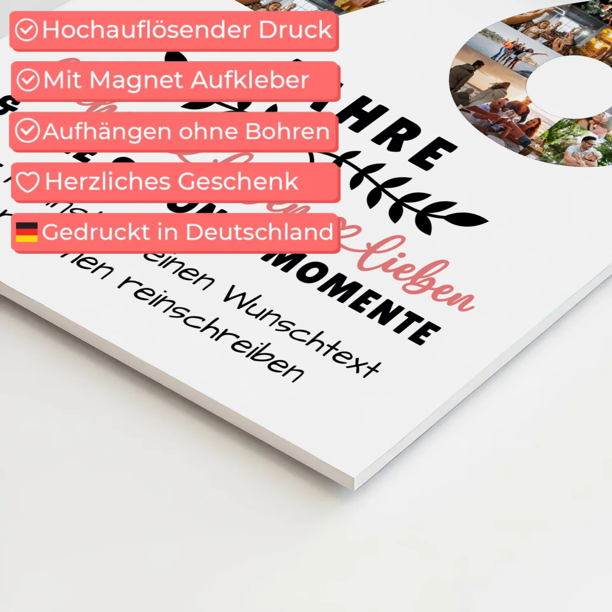 Personalisiertes Fotoboard Magnet Wandbild 76 Geburtstag Für Papa Mama Oma & Opa 10